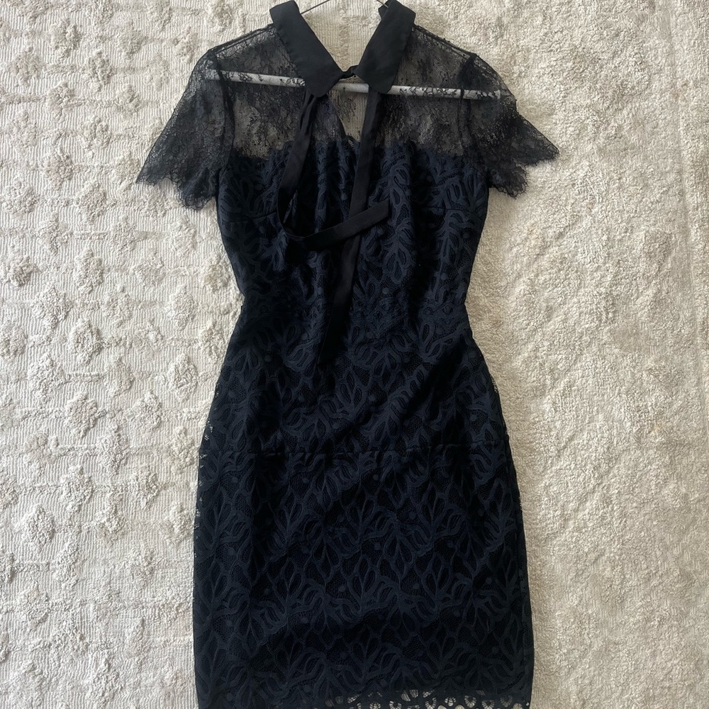 Sandro Black Lace Mini Dress